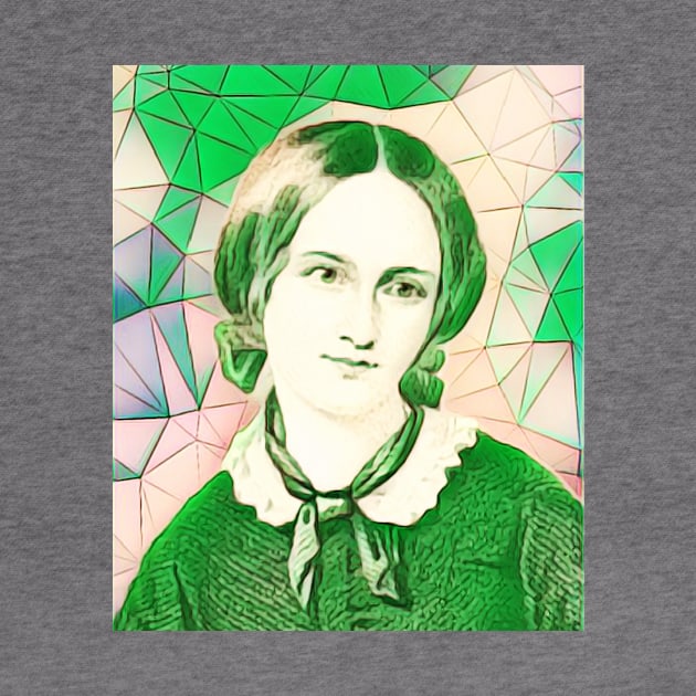 Emily Bronte Green Portrait | Emily Bronte Artwork 8 by JustLit